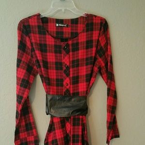 Red flannel dress